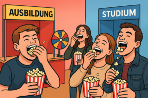 Mit Popcorn auf der Suche nach hungrigen Azubis